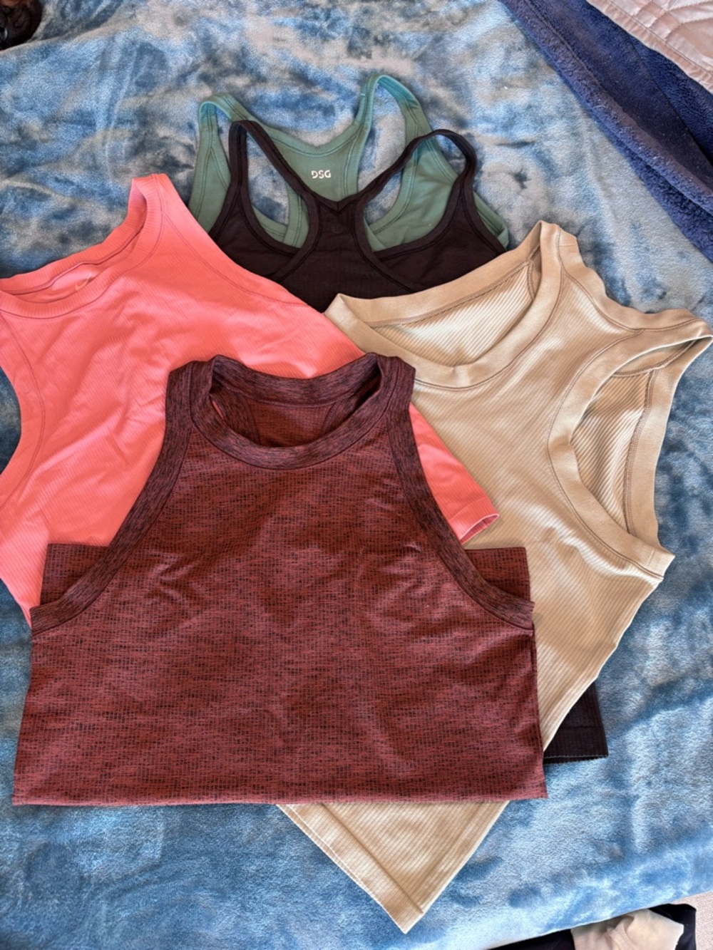 Tank top bundle of 5, includes Lulu-lemon, Athleta, DSG, and Nike